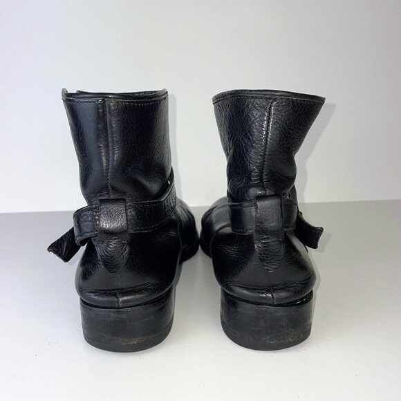 Madewell Biker Boot Moto Brass Strap Ankle Bootie Black Leather Womens 7.5 03827 - Picture 6 of 14